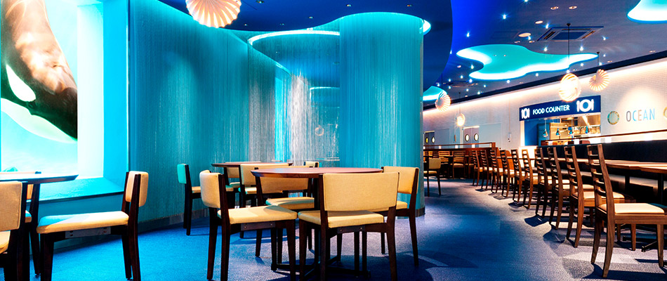 各式餐廳供您選擇<br><small>海洋餐廳 日本 唯一可看到殺人鯨的餐廳</small>