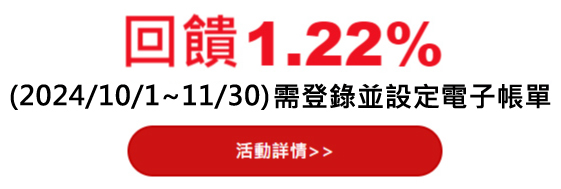回饋無上限 1.22%