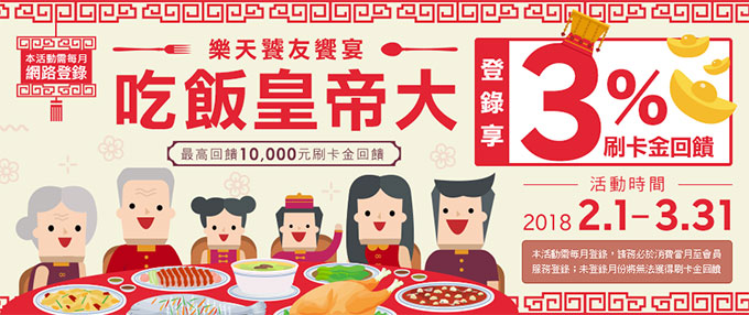 【樂天饕友饗宴】全台餐廳3%回饋火燙延燒
