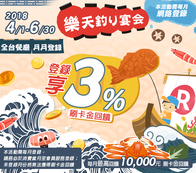 【樂天釣り宴会】全台餐廳參戰！3%回饋吃飽飽