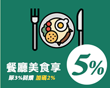 餐廳美食享5%